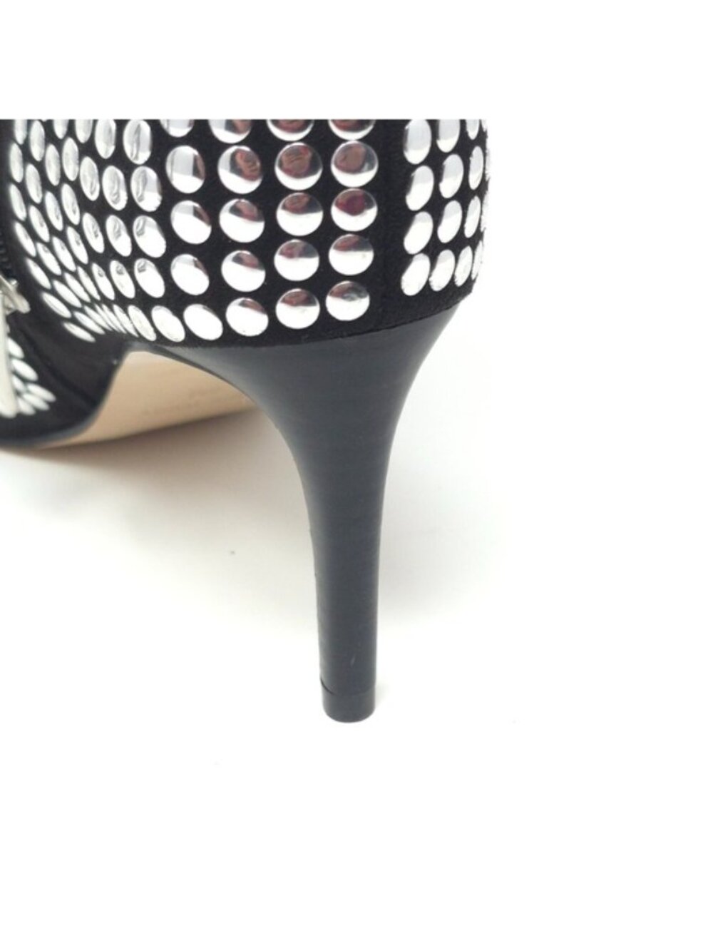 Nine West Mitten Black Studded Pointed Toe Ankle Booties 6M - Picture 11 of 12